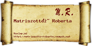 Matriszottó Roberta névjegykártya